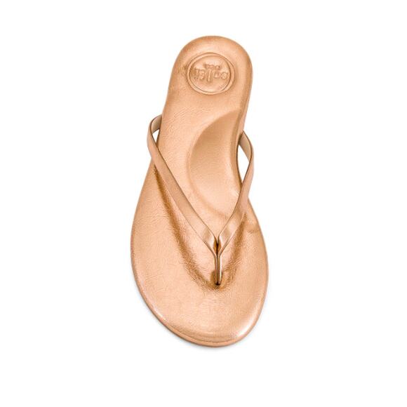 Solei Sea Women's Metallic Gold Copa Flip Flop Sandals Size 9 - Picture 1 of 9